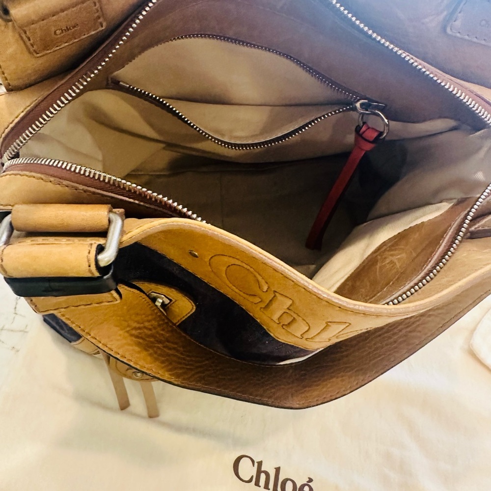 Chloe Denim & Tan Tote with Coordinating Wallet! - Picture 3 of 5